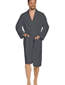 Vossen Unisex-Bademantel Dallas, ideal für Sauna & Spa, Hotelbademantel, Morgenmantel, Kurzform, Webvelours, Kimono-Kragen, Gürtel, für Damen & Herren, reine Baumwolle, mit Kimono-Kragen