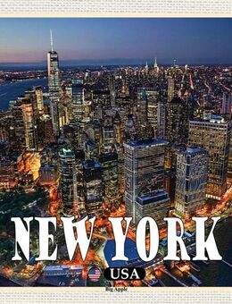 Schönes Holzschild New York Big Apple USA Wandbild 20x30 cm - München