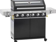 RÖSLE Gasgrill BBQ-Station VIDERO, 25527, G6-S Schwarz, 6 Brenner, extra Primezone/Seitenbrenner, VARIO+