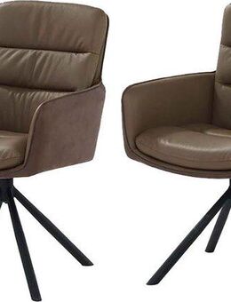 Jockenhöfer Gruppe Drehstuhl Audrey (Set, 2 St), Echtleder, inklusive Drehfunktion (360° drehbar), Materialmix