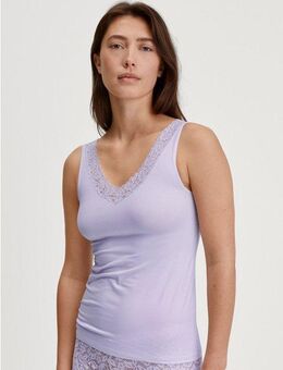 CALIDA Tanktop Natural Comfort Lace elastisch, V-Ausschnitt, weiche Spitze, breite Träger