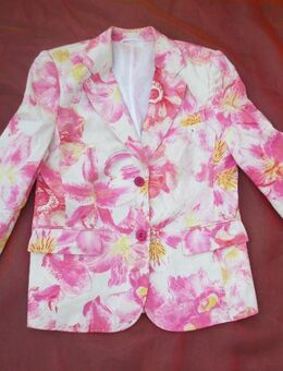 NEU * Ausgefallen * edel * Blumen * Blüten * Flower- Power * Kostüm * Anzug * BLAZER "Betty Barclay" Gr. 40- 42/ M * pink * rosè * weiß * - Riedlingen