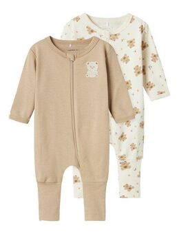 Name It Schlafoverall NBNNIGHTSUIT 2P ZIP FF JET BEAR NOOS (Packung, 2-tlg)