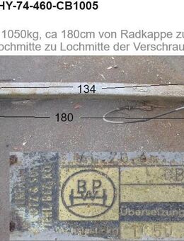 BPW Achse Oldtimer Hymer Eriba Nova 460 BJ 71 ca 180cm, Typ CB 1005, 1050kg gebraucht - Schotten Zentrum
