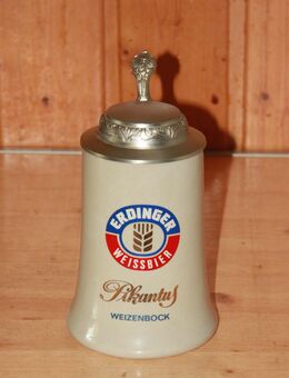 Erdinger Weissbier Pikantus Weizenbock Bierkrug m Deckel Steingut Keramik 0,5L - Borken