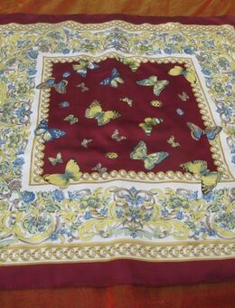 NEU * DESIGNER * Silk * Seiden * Satin * Schmetterling * Butterfly * Print * XXL TUCH * SCHAL * Scarf * rot- braun * hell-blau * weiß * gelb- gold * - Riedlingen