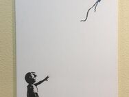 EINMALIG: BANKSY: Balloon girl 75cm x 115 cm acrylic on canvas Rot / Gelb / Blau