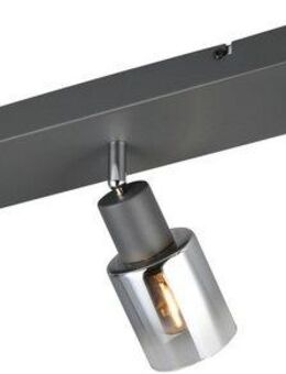 Reality Leuchten Deckenstrahler CADIZ, Spot 3-flammig, exkl 3xE14 max 10W, Glas anthrazit, verspiegelt, Leuchtmittel wechselbar, warmweiß - kaltweiß, verstellbarer Deckenspot E14 Fassung, mit Glasschirm smoke Farbverlauf