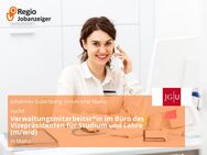 Verwaltungsmitarbeiter*in im Büro des Vizepräsidenten für Studium und Lehre (m/w/d) - Mainz