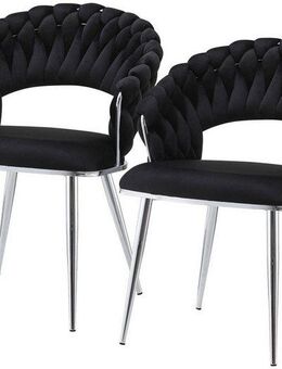 Kayoom Polsterstuhl Stuhl Finesse 125 2er-Set, TOPSELLER! Flechtverarbeitung am Rücken (Set, 2 St), 2-er Set, angesagter Flechtoptik, bequem und stabil