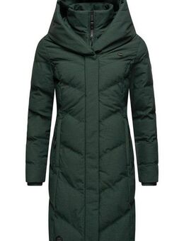 Ragwear Steppmantel Natalka Melange wasserdichter Damen Wintermantel mit gefütterter Kapuze
