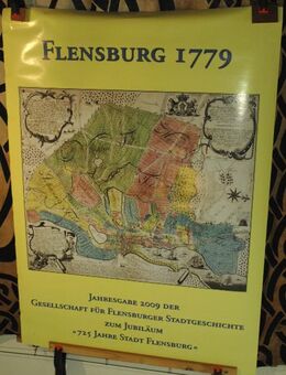 Plakat mit Karte Flensburg 1779, 725 Jahre Flensburg - Flensburg