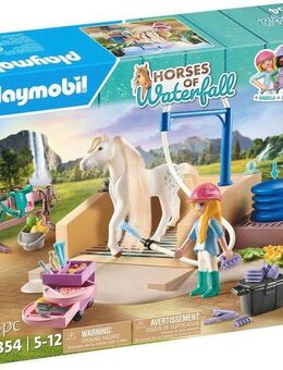Playmobil® Isabella & Lioness mit Waschplatz (71354), Horses of Waterfall Konstruktions-Spielset, (86 St), teilweise aus recyceltem Material