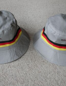 2 Bucket Hat Germany Fischerhüte Deutschlandflagge grau schwarz rot gelb - Niddatal