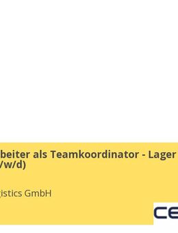 Lagermitarbeiter als Teamkoordinator - Lager / Logistik (m/w/d) - Meppen