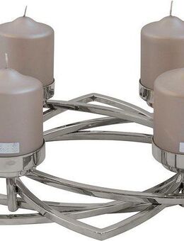 Fink Kerzenleuchter ZAPPORA (1 St), Adventskranz, Leuchterkranz, 4-flammig, vernickelt