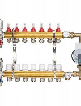 Heizkreisverteiler Messingverteiler für 7-Kreis Fußbodenheizung mit Esbe-Mischventil und Wilo Pumpe RMOP-KORREKTUR-WEE-07 - Wuppertal