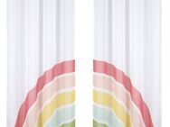Lüttenhütt Gardine Regenbogen, Ösen (2 St), transparent, Voile, Kindergardine, bedruckt, gewebt, 2-er Set