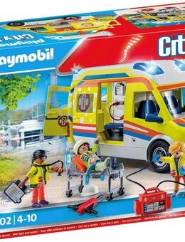 Playmobil® Rettungswagen mit Licht und Sound (71202), My City Life Konstruktions-Spielset, mit Licht und Soundmodul