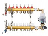 Heizkreisverteiler Messingverteiler für 7-Kreis Fußbodenheizung mit Esbe Mischventil und Wilo Pumpe Set3425 - Ingolstadt