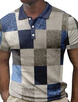 Poloshirt Kurzarm XL Grau Waffelmuster - München