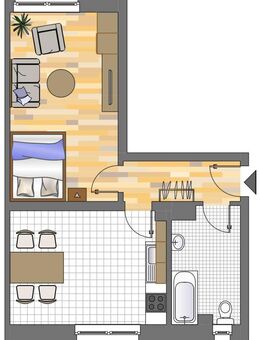 Demnächst frei! 1-Zimmer-Wohnung in Dortmund Körne - Dortmund