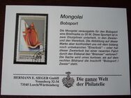 Briefmarke Mongolei "Bobsport Einerbob" - Krefeld