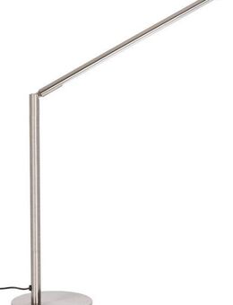 NOWA LED Tischleuchte CARLO, Dimmer, LED fest integriert, Warmweiß, Tischlampe nickel Schreibtisch Arbeitszimmer modern