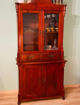 Vitrine, Vitrinenschrank, antik, Louis Philippe, 1860er, massivem Holz, Augenweide - Gundelsheim Zentrum