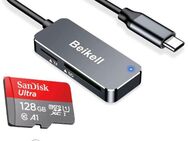 OTG USB 3.0 Typ C, DUAL Speicherkartenleser Beikell, SD & MicroSD Laufwerke, SanDisk Ultra MicroSDXC128GB, inklusive SD Adapter - mit einer Datenübertragung von bis zu 120MB/s - Fürth
