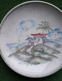 2 Ulmer Keramik Teller zus. 8,- Wandteller 22+26 cm Deko Vintage - Flensburg