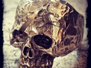 Totenkopfring massiv Silber 935 Skull Ring signierte Handarbeit v Wolf Piontek - Köln