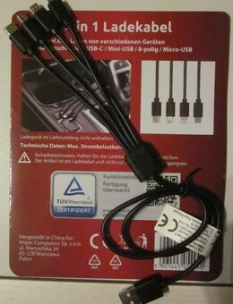 4-in-1 Ladekabel, neu + Auto-USB-Ladekabel, neu + carLight (Mini-LED-Light), neu + Stereo-Kopfhörer "easy-line", neu + Power Pad "expert", neu - München