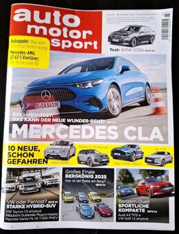 Auto Motor und Sport Heft-Nr. 23 von 23.10.2025 Zeitschrift Neu. Mercedes CLA - Essen