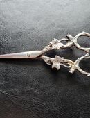 Schere aus 830er Silber - edel - Wein - Blätter – Schweden - 5,8 x 12,5 cm - 1900 in 10409