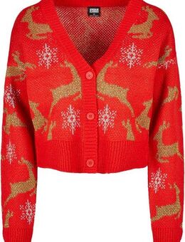 URBAN CLASSICS Cardigan Urban Classics Damen Ladies Short Oversized Christmas Cardigan (1-tlg)