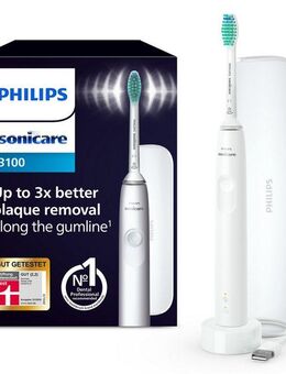 Philips Sonicare Elektrische Zahnbürste Series 3100 HX3673, Aufsteckbürsten: 1 St., mit Schalltechnologie, 4-Quadranten-Timer und 2-Minuten-Timer