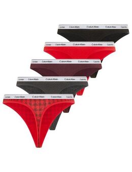 Calvin Klein Underwear String 5 PACK THONG (LOW-RISE) (Packung, 5-St., 5er-Pack) mit Logobund