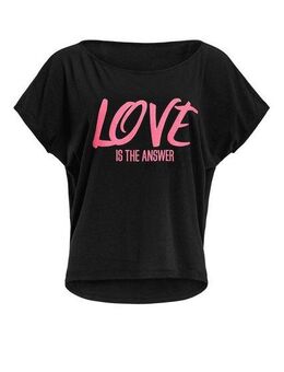 Winshape Oversize-Shirt MCT002 ultra leicht mit Neon pinkem Glitzer-Aufdruck