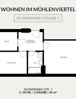 Erstbezug! Praktisch geschnittene & komplett renovierte 2-Zimmer-Wohnung mit 45m² nahe Uni, Helios & Nordpark - Erfurt