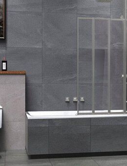 welltime Badewannenaufsatz Nassau, Einscheibensicherheitsglas, Badewannenfaltwand, Spritzschutzwand für Badewanne, Glas, 4 Elemente