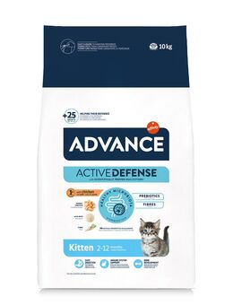 2 kg gratis! 10 kg Advance Trockenfutter - Kitten Huhn & Reis