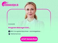 Program Manager ESG (m/w/d) - Weiherhammer