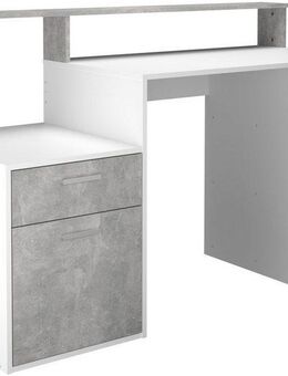 FMD Regal-Schreibtisch Bolton, Schreibtisch mit Stauraum und Ablage, offene Fächer, 138,5 cm breit