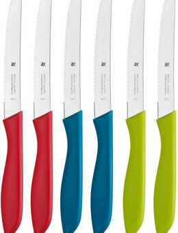 WMF Besteck-Set Vespermesser, Klinge mit Wellenschliff aus Spezialklingenstahl (6-tlg), 6 Personen, Klingenstahl, ideal für Brotzeit, multifunktional spülmaschinengeeignet