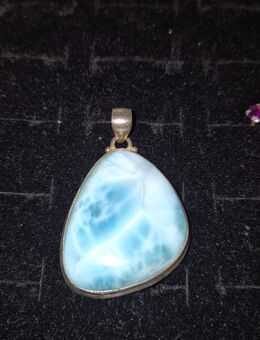 SELTENER LARIMAR ANHÄNGER EDELSTEIN GEFASST IN 925 SILBER - München Schwabing-West