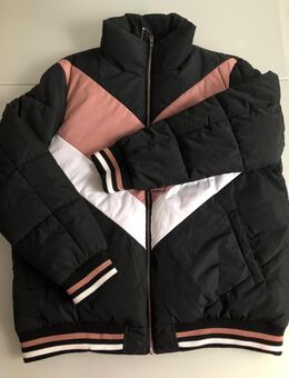 Damen Mädchen Steppjacke Wattiert Leistentaschen Reißverschluss Schwarz Weiß Altrosa Gr. 42, - neu mit Etikett - Albstadt