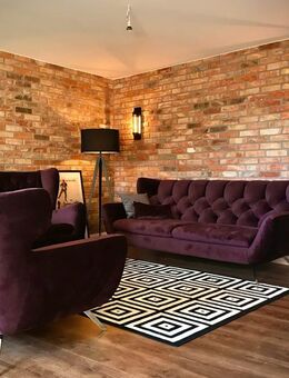 Wohnwand Lounge Kinkerriemchen geschnittener Mauerstein Ziegelriemchen Fliese Wandpanele Wandgestalt - Halle (Saale)