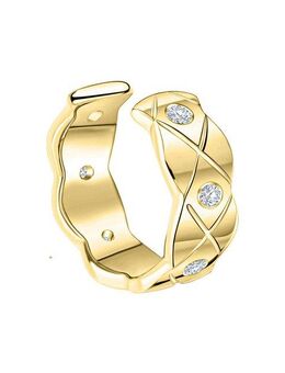 Vivance Paar Ohrclips 925-Sterling Silber vergoldet Zirkonia