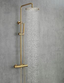welltime Duschsystem Sanddorn, Höhe 135 cm, 1 Strahlart(en), Set, Überkopfbrause, Regendusche Wellnessdusche in verschiedenen Farben